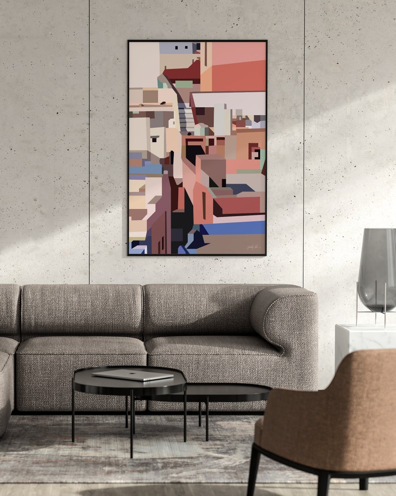 Wall decor master bedroom Jodhpur print pink art work Etsy