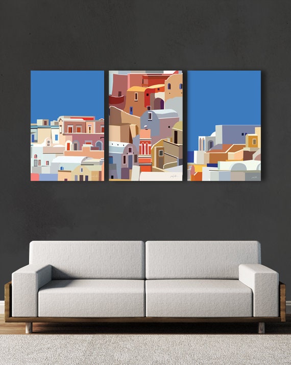 Set Of Three Prints Greek Art Bedroom Wall Decor Print Set Etsy