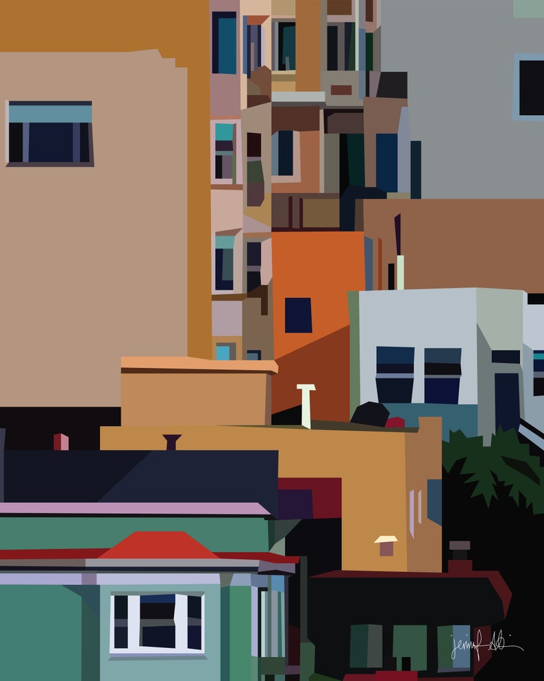 San Francisco print wall art Bay Area cafe poster decor Etsy