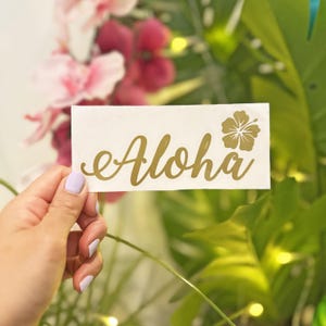 Aloha Vinyl Decal // Car Window Decal, Laptop Decal, Phone Decal, Tablet Decal, Planner Cover Decal, Waterbottle Decal, Car Vinyl Sticker