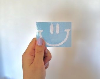 Simple Smiley Face Vinyl Decal // window sticker, car bumper sticker, car decal, motorcycle, motor bike, scooter, bike decal