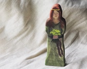 Wooden Wise Healer Woman Figure Toy, Handpainted, Storytelling, nature table, small world play, library classic stories, waldorf, montessori