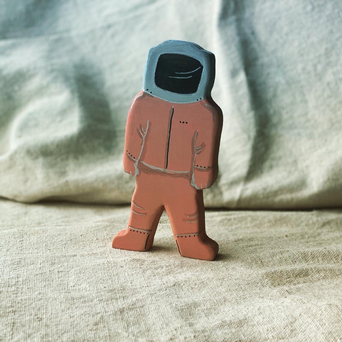 Wooden Astronaut Space Figure Toy Handpainted Storytelling | Etsy