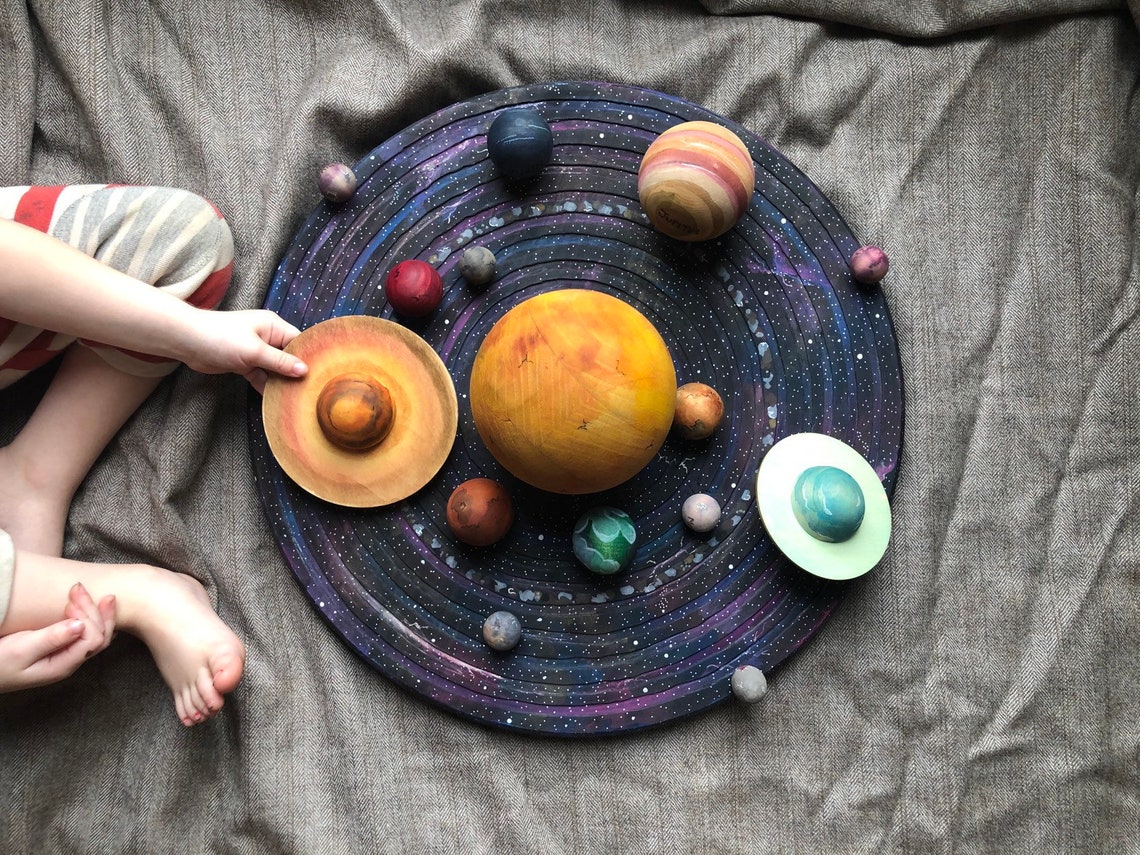 El original XXL sistema solar de madera Galaxy Set-con rutas | Etsy