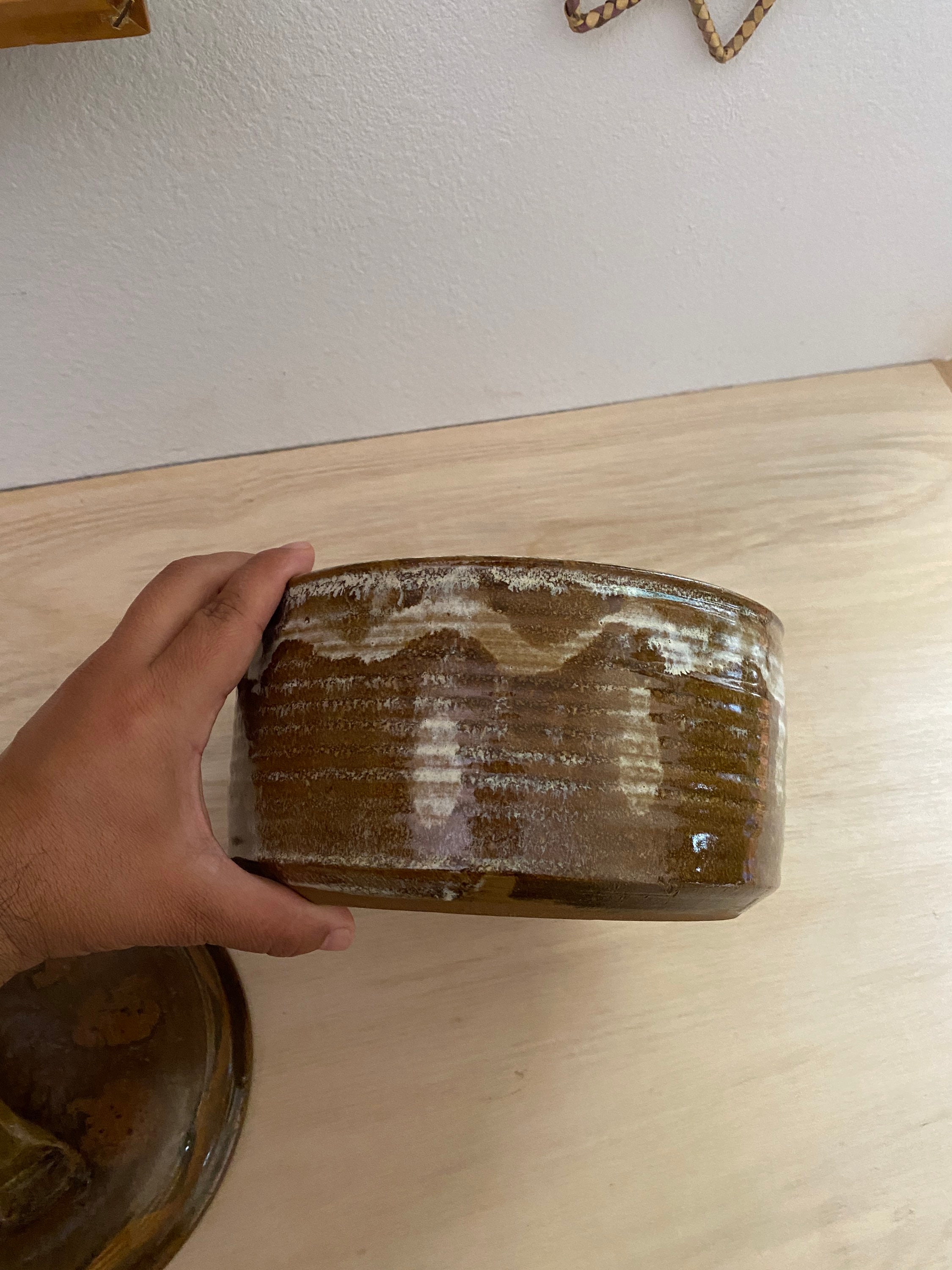 Vintage Ceramic Stoneware Cooking Pot With Lid Storage or Etsy