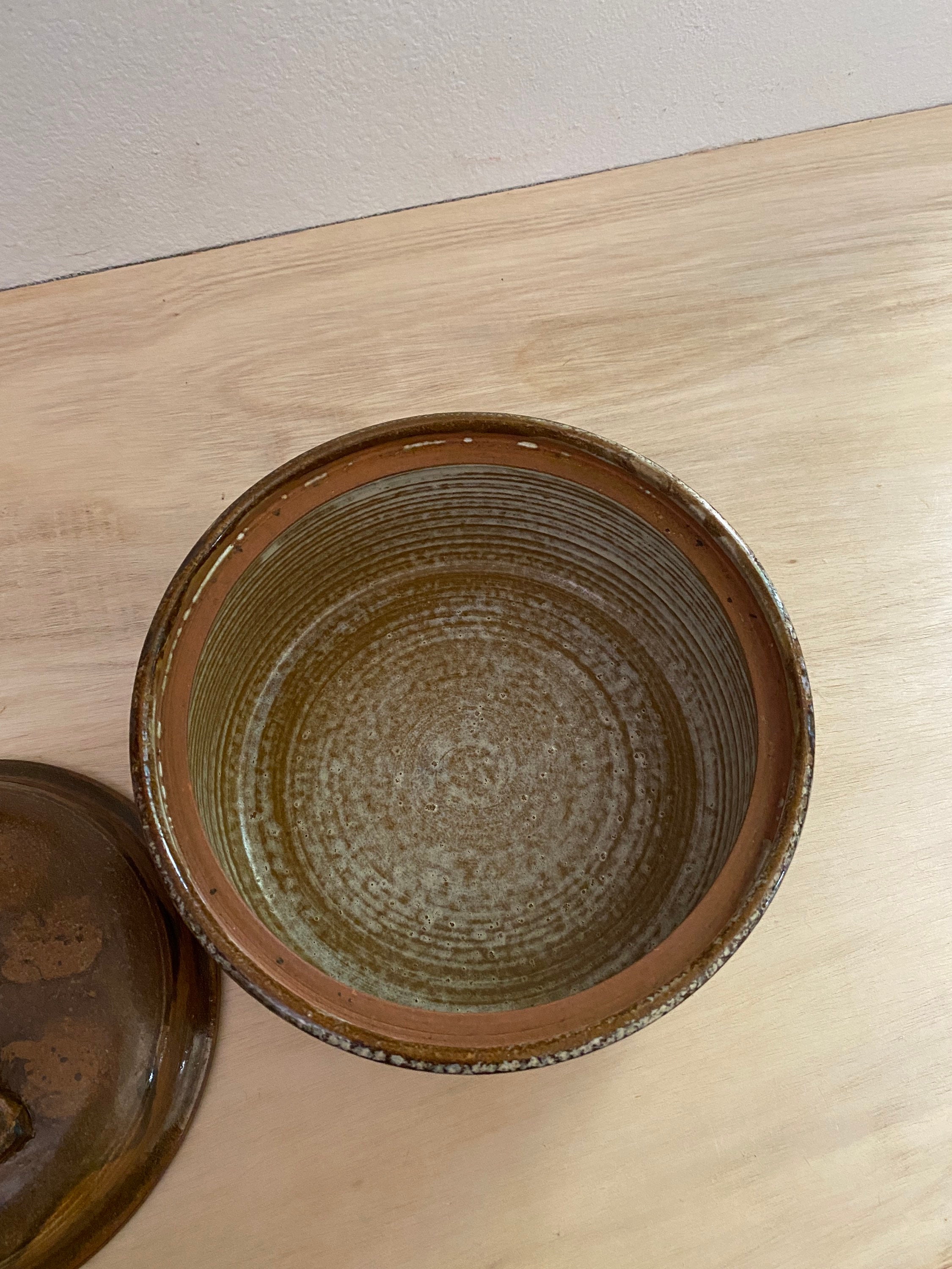 Vintage Ceramic Stoneware Cooking Pot With Lid Storage or Etsy