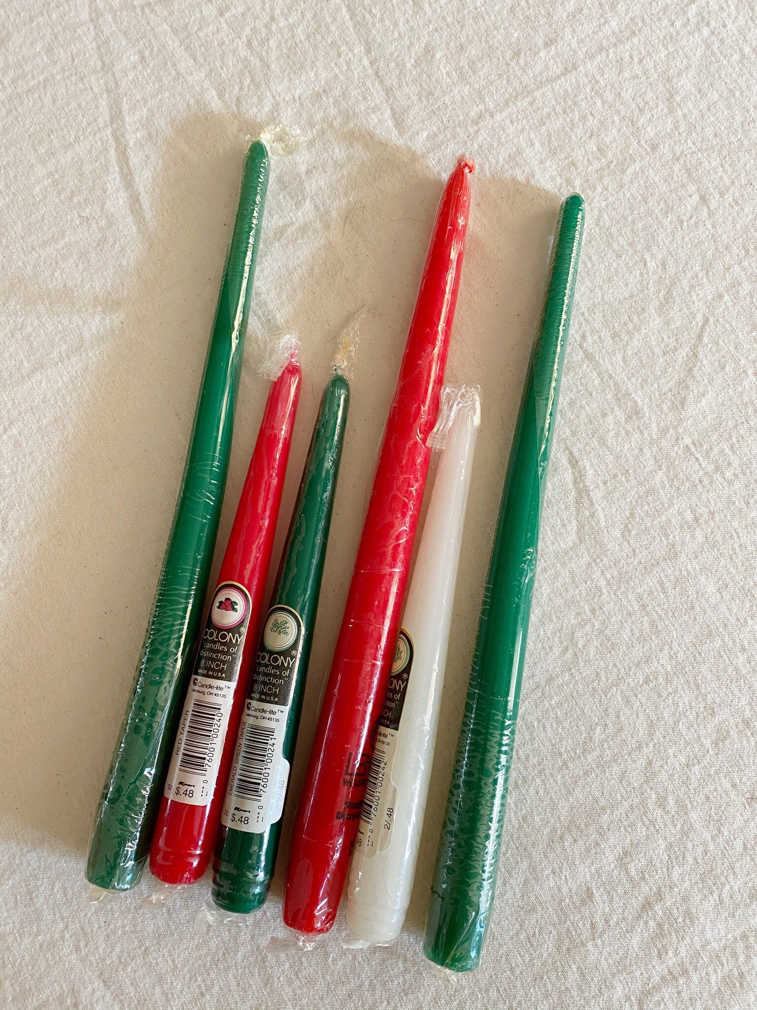 Vintage Christmas Taper Candlesticks Set of 6 Holiday Tone Etsy UK