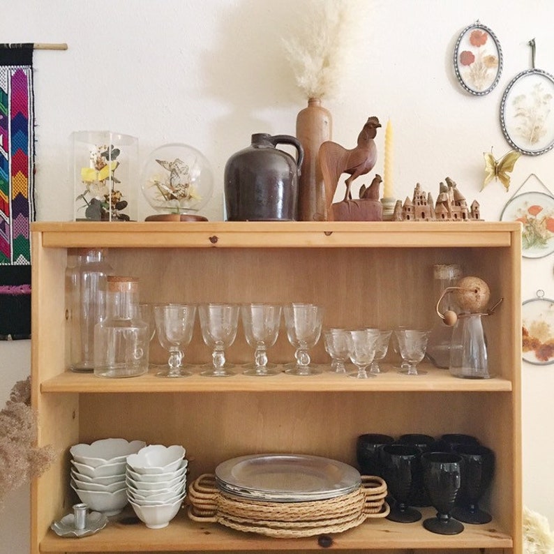 Farm Style Kitchen Decor Vintage Wood Rooster and Chicken Statue