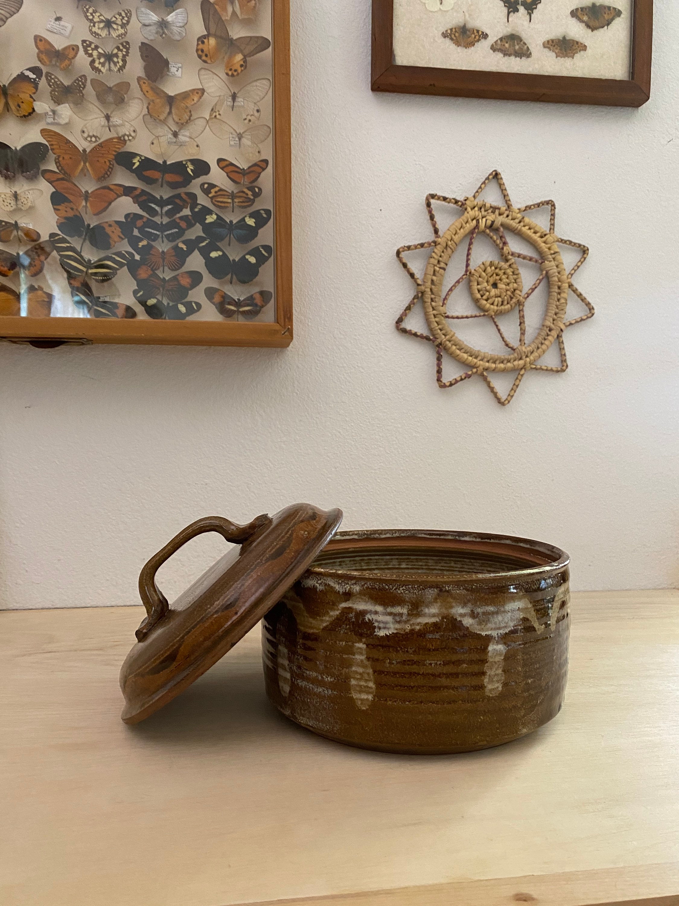 Vintage Ceramic Stoneware Cooking Pot With Lid Storage or Etsy