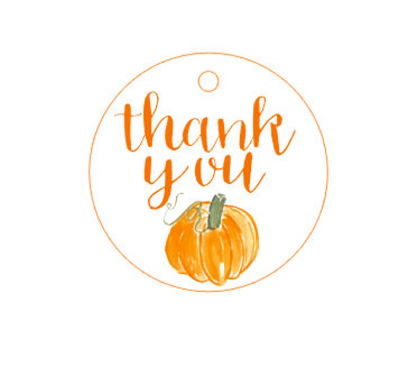 Pumpkin Thank You Tags DIY Printable Favors Wedding Thank | Etsy