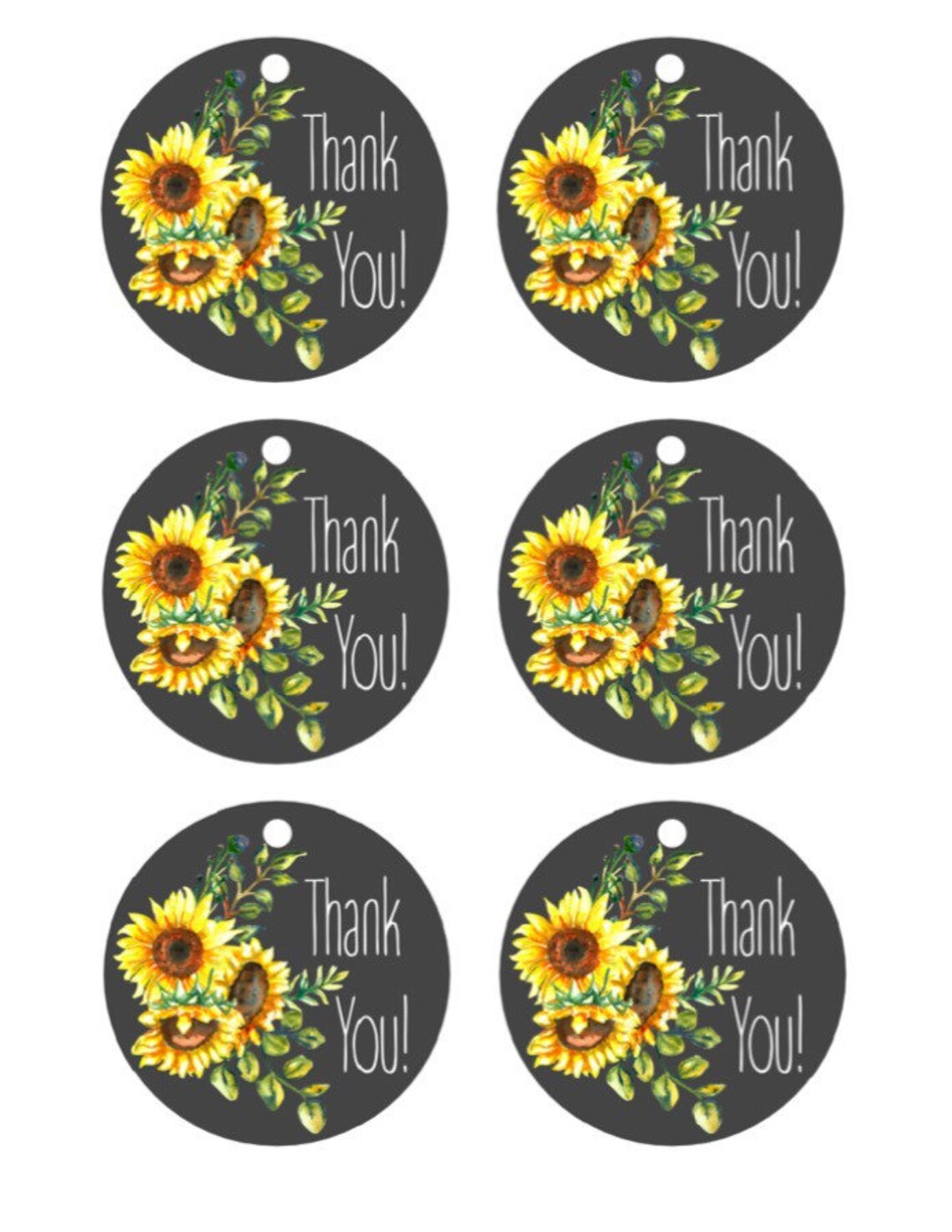 Sunflower tags chalkboard like DIY printable favors | Etsy