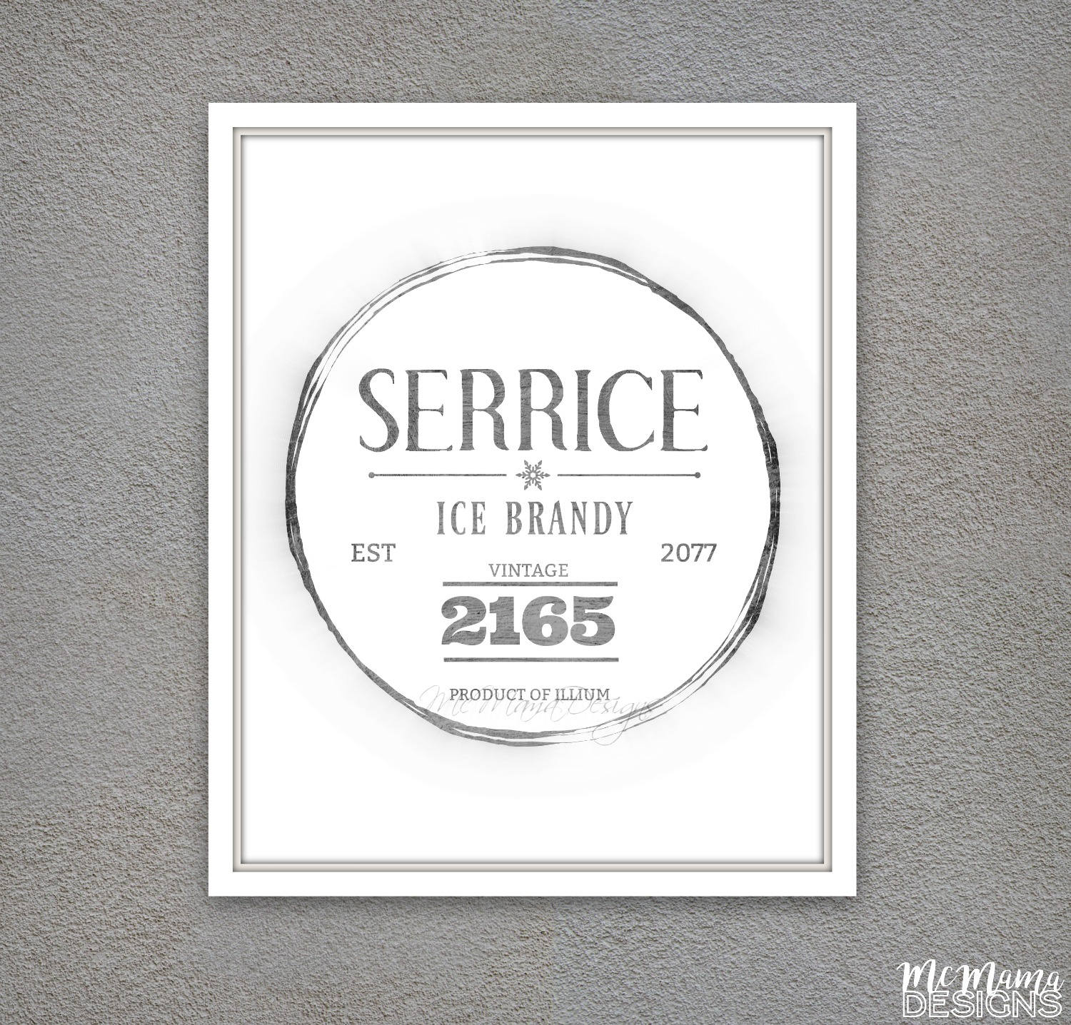 Mass Effect Inspired Serrice Ice Brandy Label Digital Print Etsy