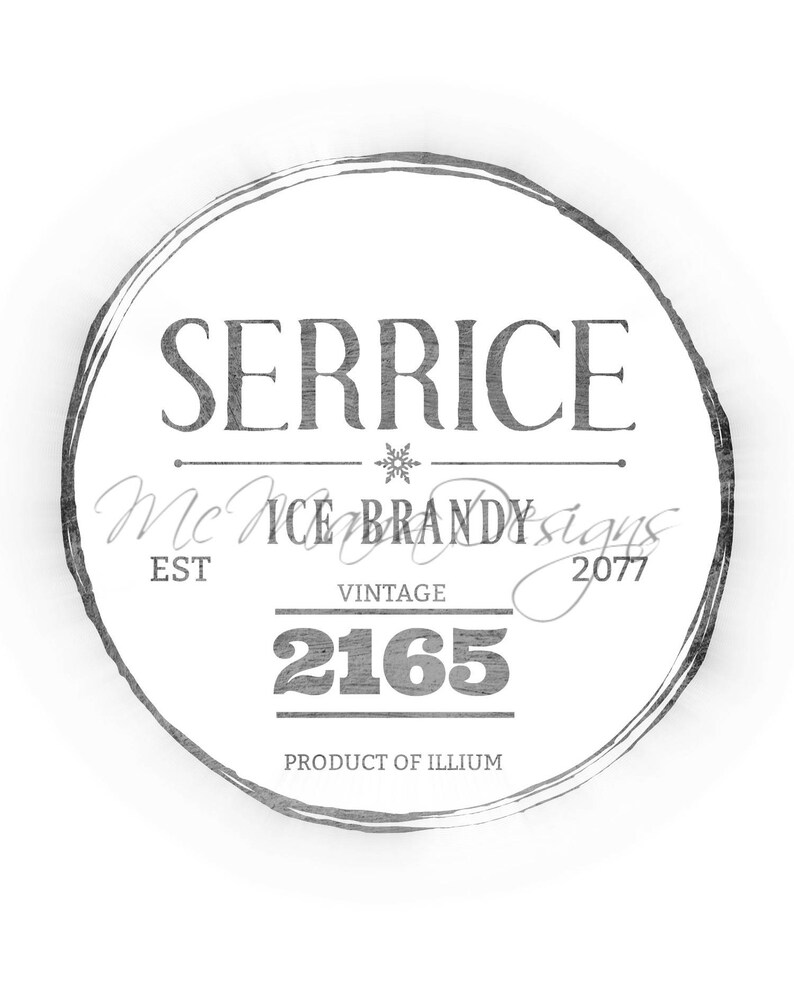 Mass Effect Inspired Serrice Ice Brandy Label Digital Print Etsy