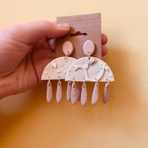 BEETLE VINES / Handmade / Polymer Clay / Neutrals / Floral / Blush
