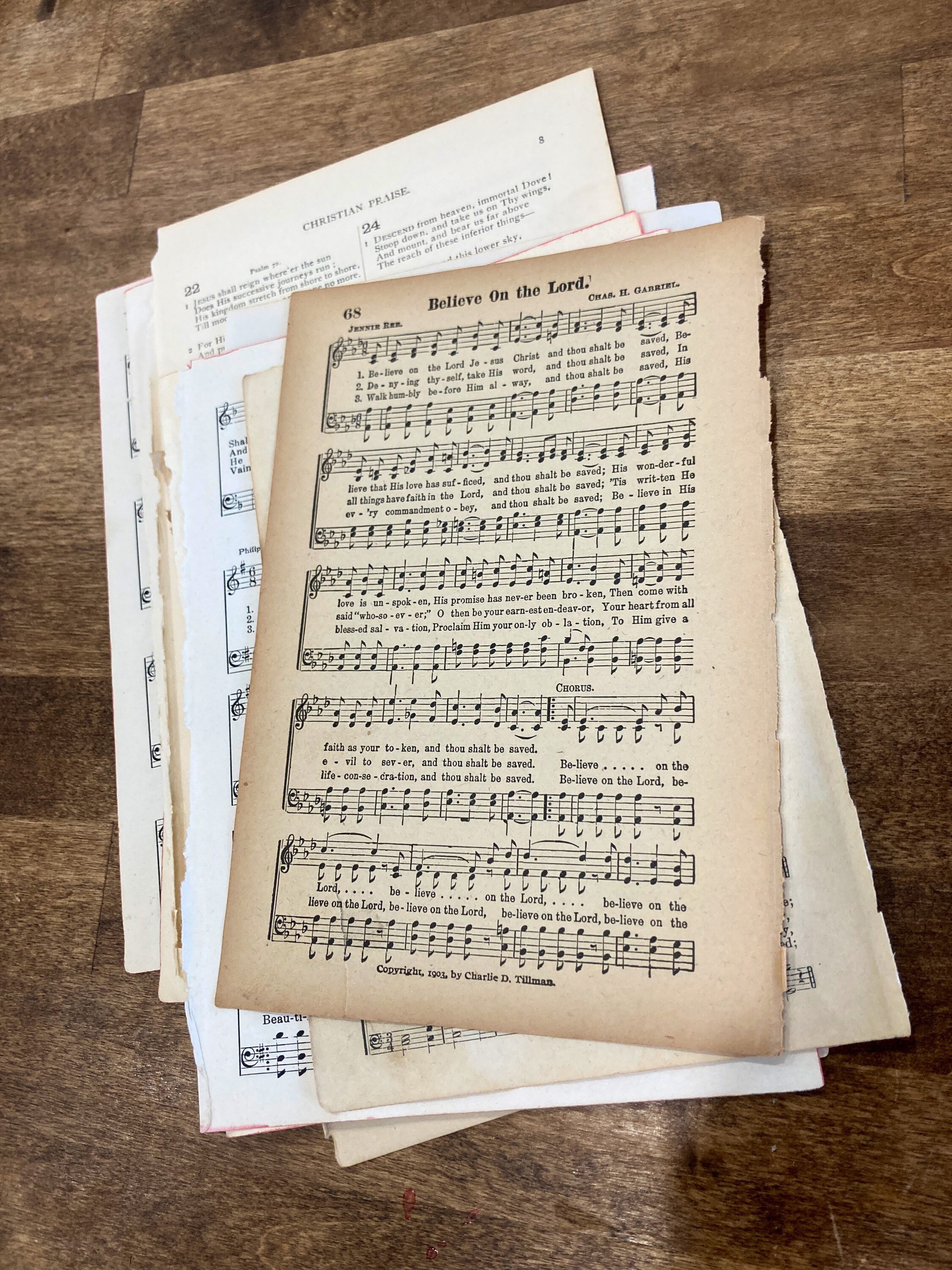 65 Vintage Hymnal Pages Bundle - Etsy