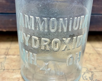 Vintage Chemistry Bottle With Stopper - Ammonium Hydroxide