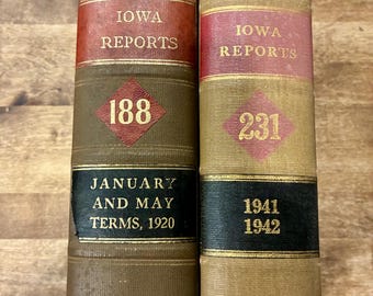 Vintage Law Books - Two Iowa Reports