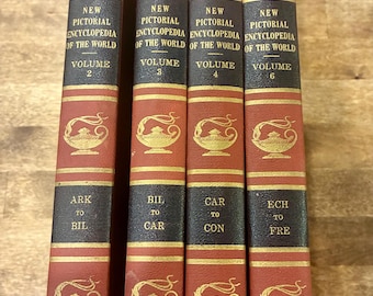 Set Of Four Vintage Pictorial Encyclopedia.   1951.