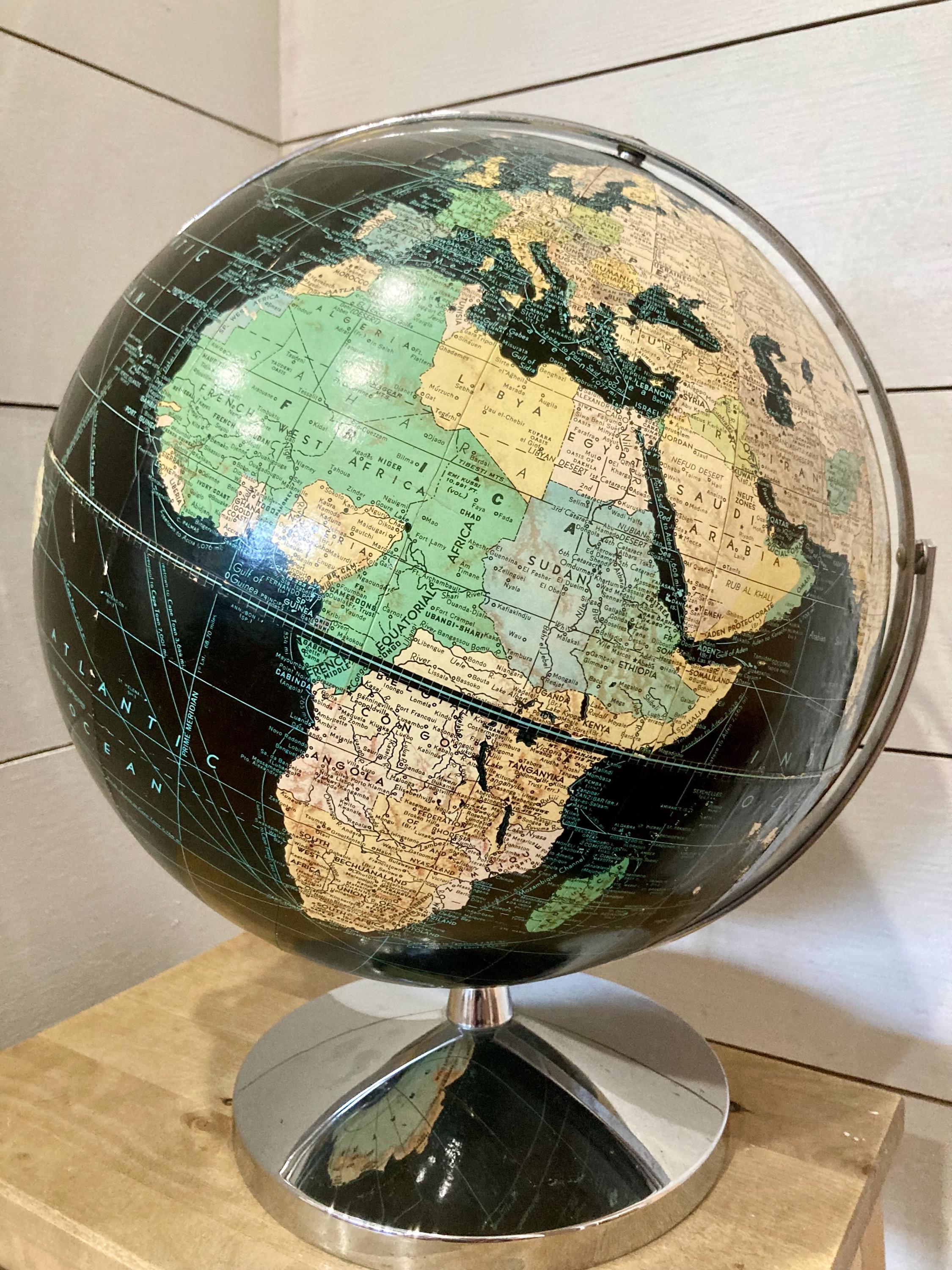 Vintage Black Ocean World Globes - Etsy