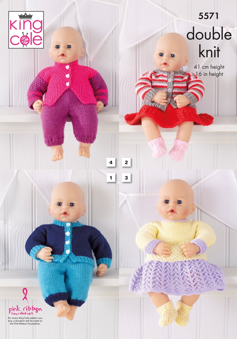 King Cole Dolls Knitting pattern 5571 Etsy