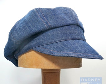 Newsboy cap slouchy cotton denim adjustable