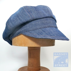 Newsboy cap slouchy cotton denim adjustable