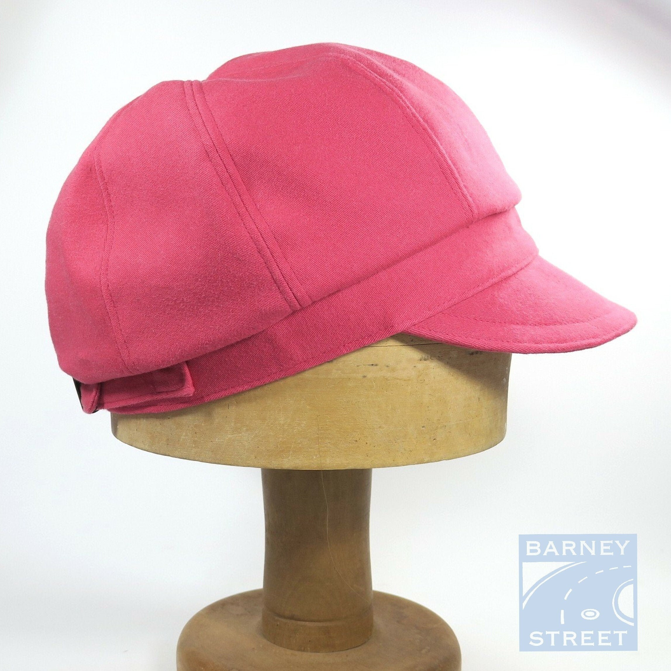 Newsboy cap fuchsia pink upcycle cotton Size Large Etsy