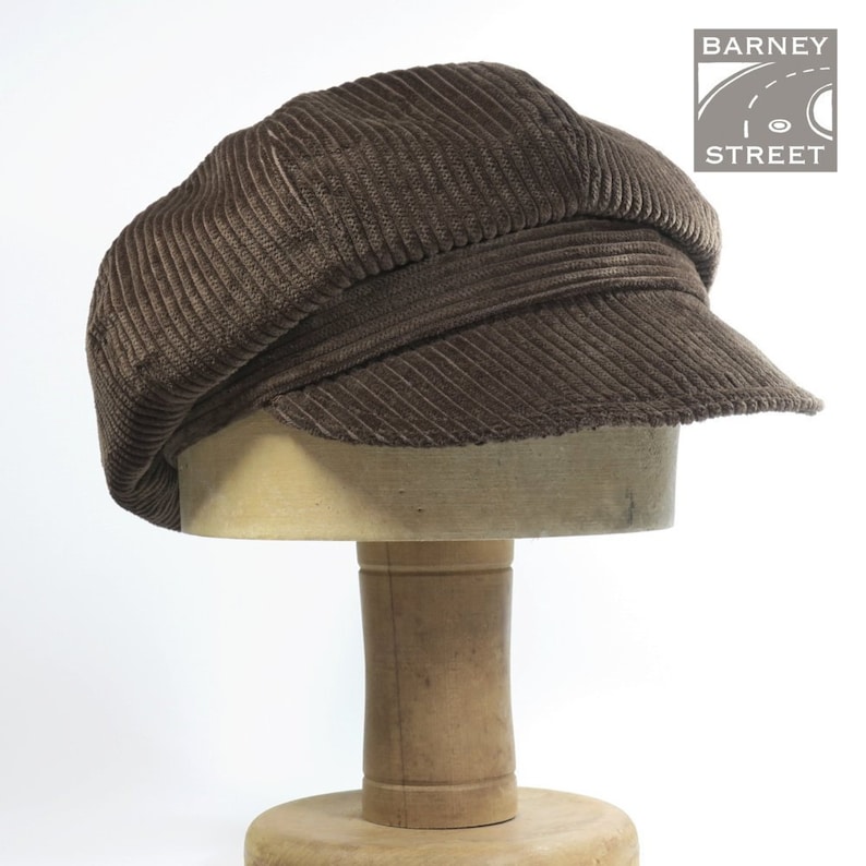 Slouchy newsboy cap dark brown chocolate corduroy adjustable Etsy