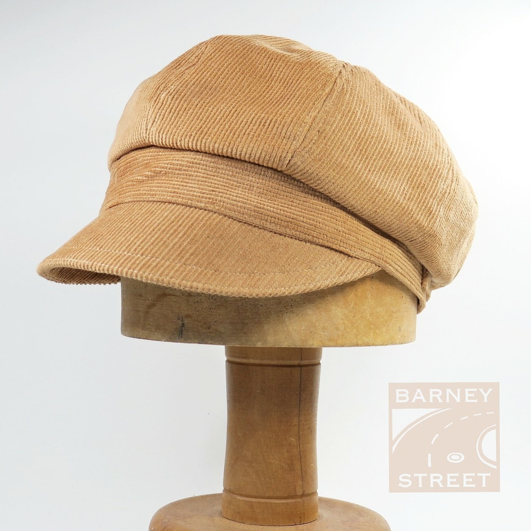 Newsboy Cap Semi Slouchy Tan Brown Pinwale Corduroy Adjustable Size - Etsy