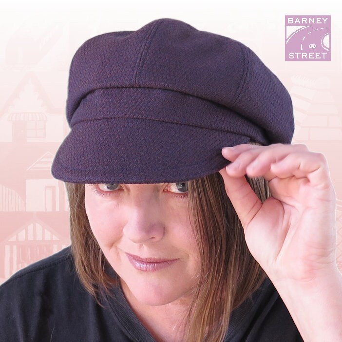 Slouchy Newsboy Cap Purple Wool Boho 