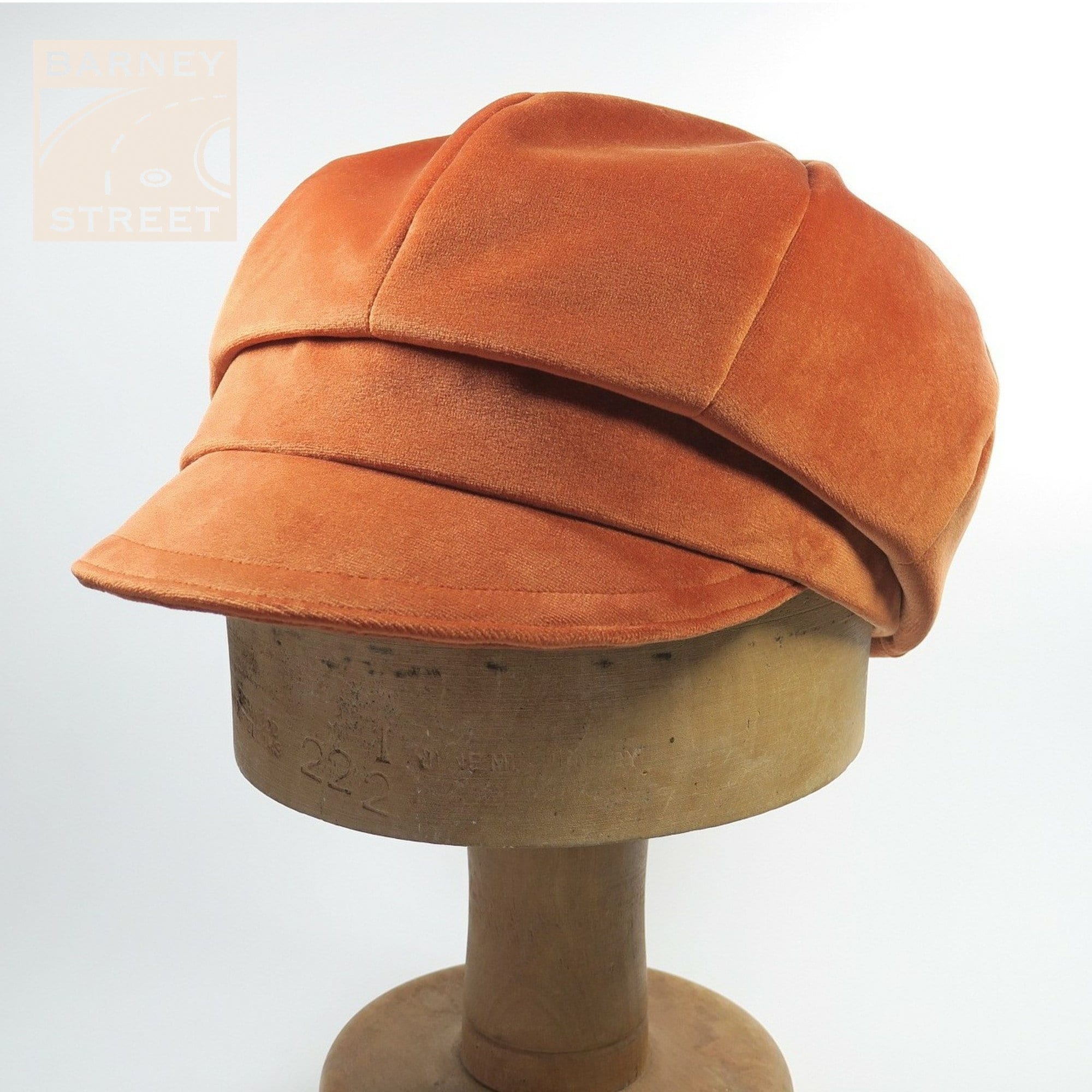 Burnt Orange Velvet Newsboy Cap Semi slouchy Boho Style Etsy
