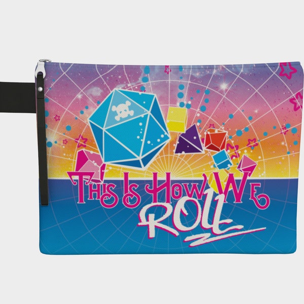 This is How We Roll Rainbow Retro Zipper Bag