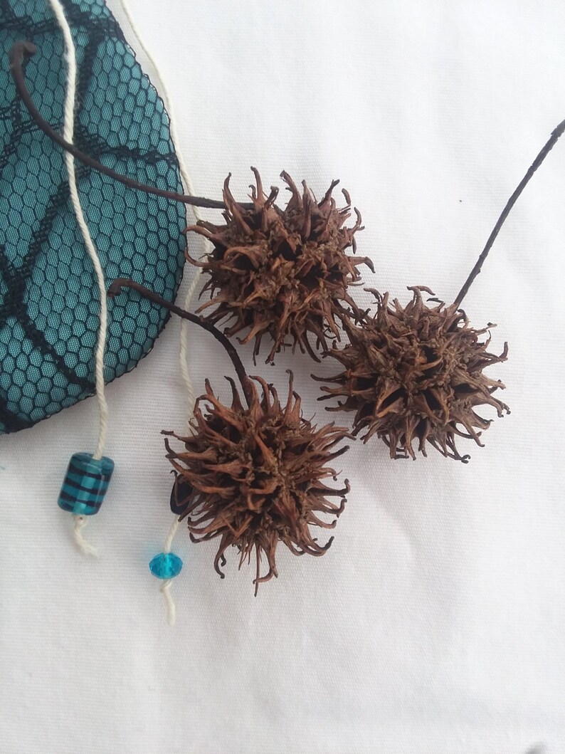 Witch burrs and pouch, handmade image 2