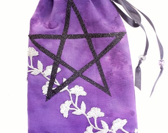 Pentagram tarot bag, handmade