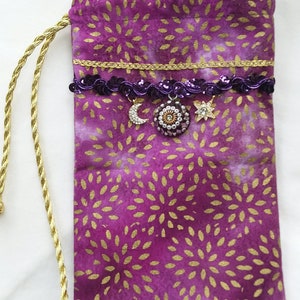 Tarot bag, celestial, handmade