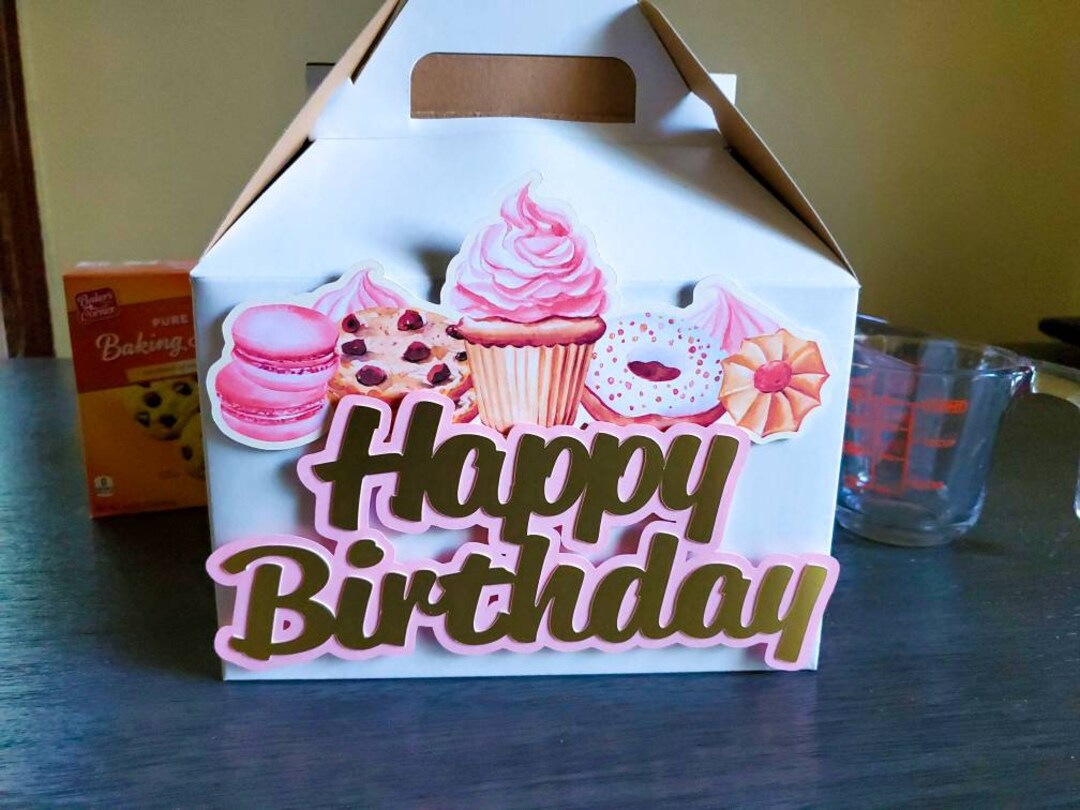 Happy Birthday Large Boxes Gable Box Large Gable Box Treat Etsy