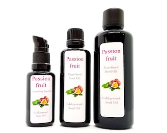 Organic Passion Fruit Seed Oil unrefined Passiflora edulis moisturizing hair body self care oil all natural moisturizer Maracuja emollient