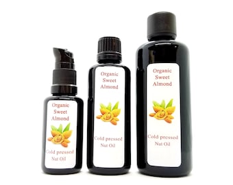 Aceite de almendras dulces orgánico Prunus dulcis prensado en frío
