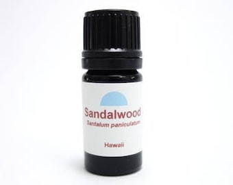 Sandalwood Royal Hawaii, essential oil 2017 aged Santalum paniculatum Organic Hawaiian Hydro Steam Distilled Essential Oil Big Island Hawaii