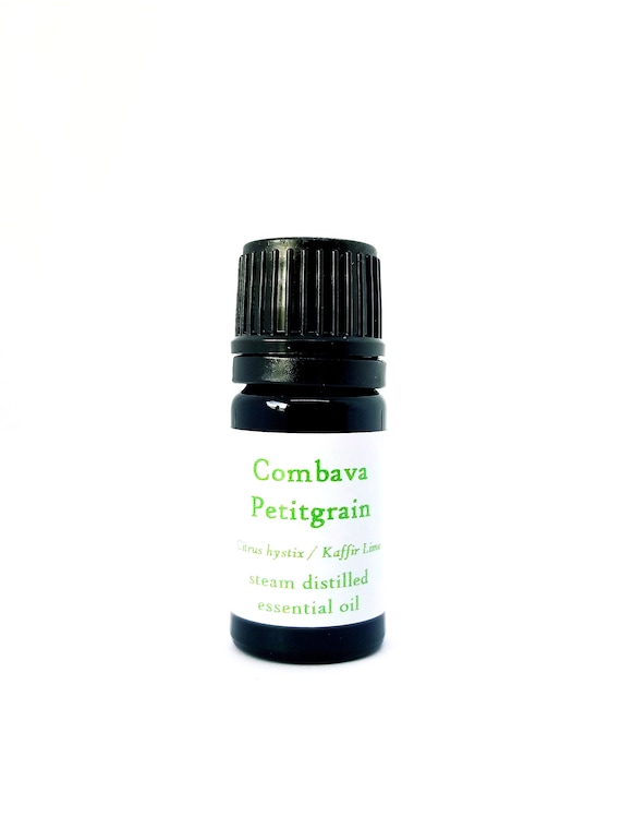 Makrut Lime Petitgrain Kaffir Lime leaf essential oil Citrus hystix Thai Combava kaffir steam distilled aromatherapy therapeutic Perfumery