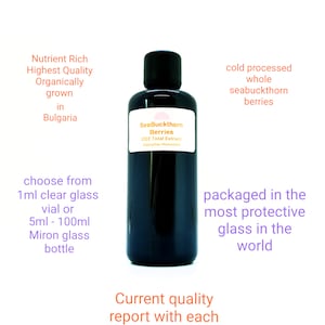 Organic Sea buckthorn BERRY OIL CO2 Total Extract Hippophae rhamnoides SeaBuckthorn nutrient rich highest quality Bulgarian grown