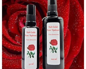 Rose hydrosol Rare Ruh Gulab India Organic Rosa Damascena Water