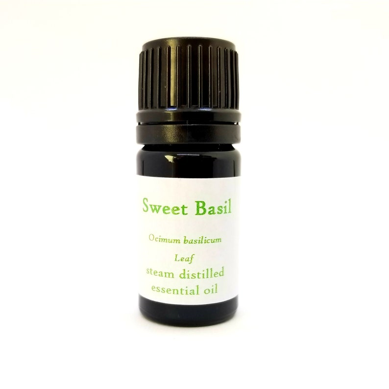 Organic Basil Essential Oil, Sweet Basil Leaf Ocimum basilicum Aromatherapy Therapeutic Perfumers High quality image 2