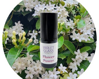 Flower Power Perfume Roll On All Natural Organic Jasmine Patchouli Blood Orange Ylang Jojoba Blend
