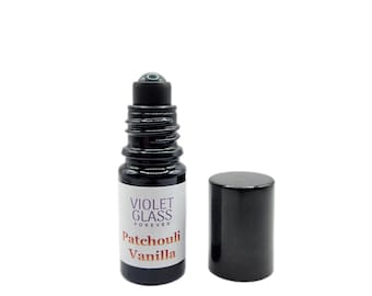 Patchouli Vanilla Roll On All Natural Organic Fragrance Glass Ball Applicator
