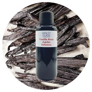 Vanilla Infused Jojoba Oil, Organic Vanilla jojoba oil Whole Organic Madagascar beans infused in Organic Jojoba oil (Vanilla planifolia)