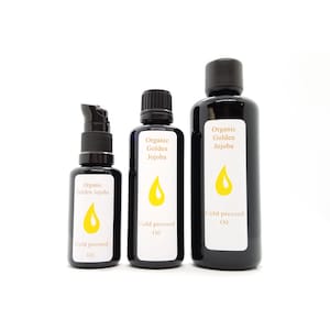 Jojoba Oil, Golden (Simmondsia chinensis) Organic Cold Pressed all natural moisturizer skincare oil