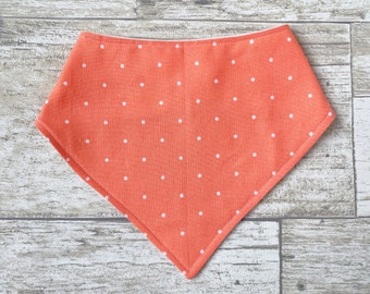 Neutral Orange Polka Dots - Bandana Baby Bib (Multiple Sizes)