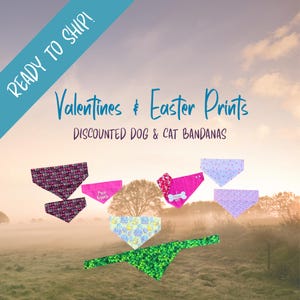 Discounted Valentine&#39;s and Easter Prints Dog & Cat Bandanas