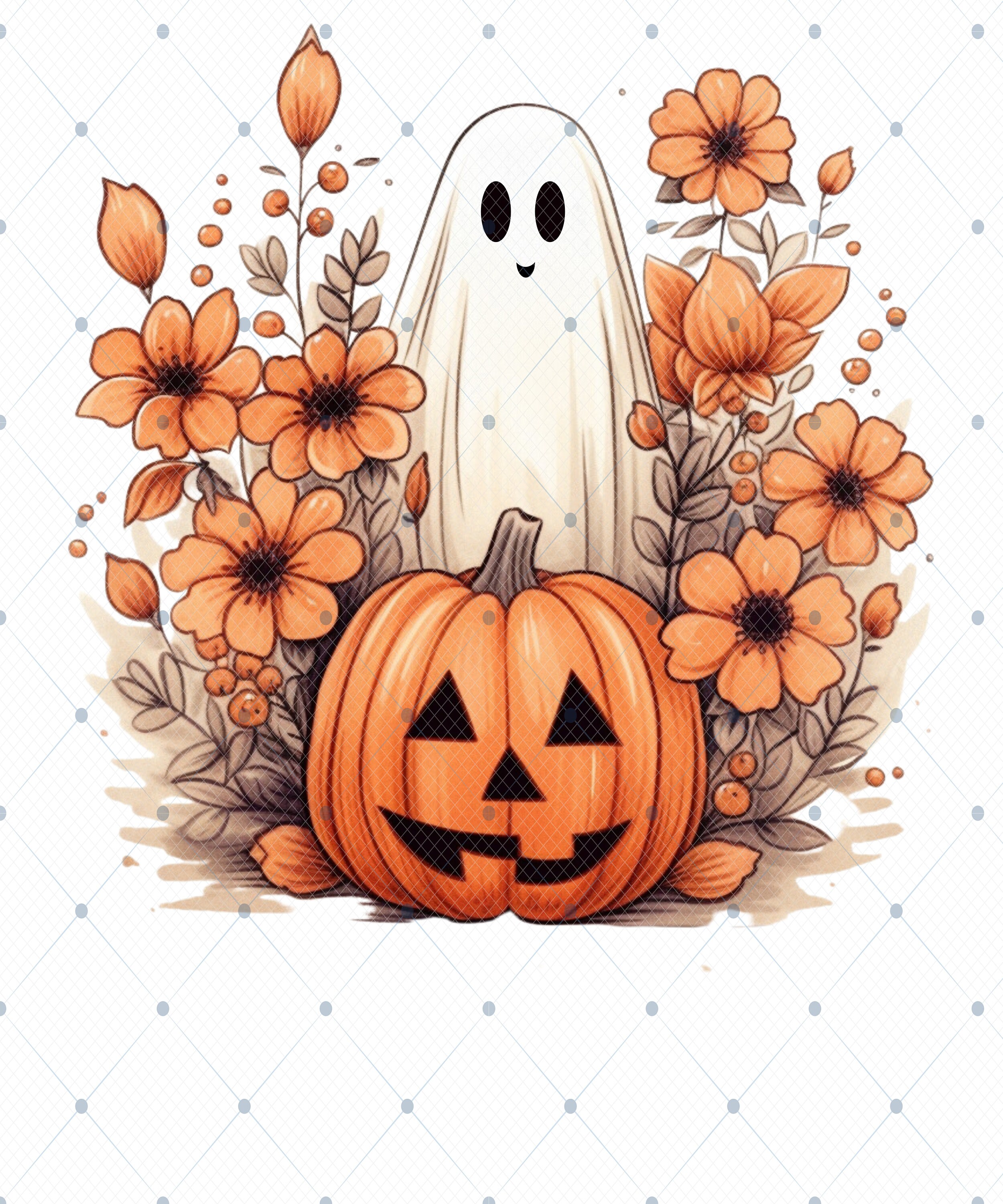 Halloween PNG, Spooky Ghost, Autumn Sublimation Design, Fall PNG ...